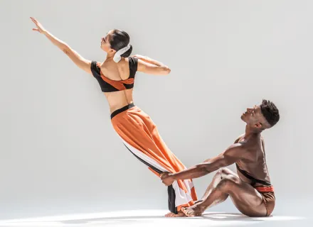 Xin Ying and Lloyd Knight in Martha Graham’s Dark Meadow Suite; photo by Brigid Pierce.